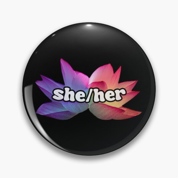 Item preview, She/Her Pronouns Rainbow Lotus Flower designed and sold by FunnyGayGuy.