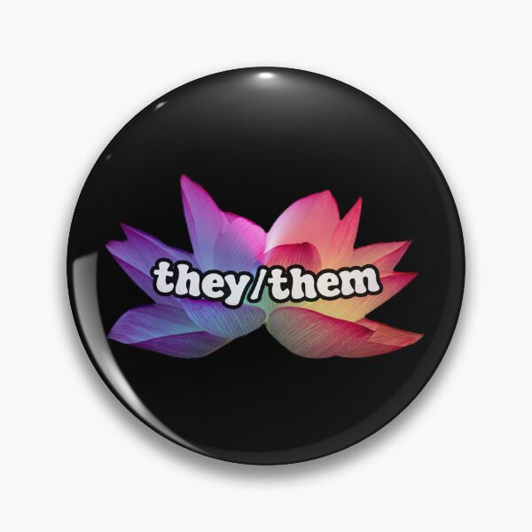 Item preview, They/Them Pronouns Rainbow Lotus Flower designed and sold by FunnyGayGuy.