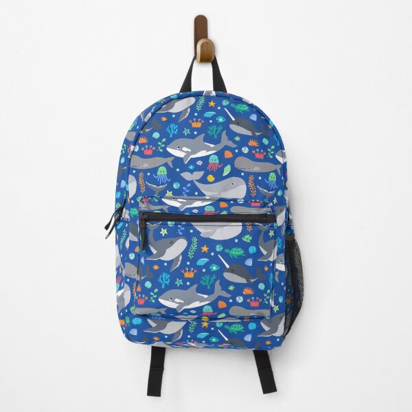 Item preview, Ocean Whales Gray Whales On Blue designed and sold by SamAnnDesigns.