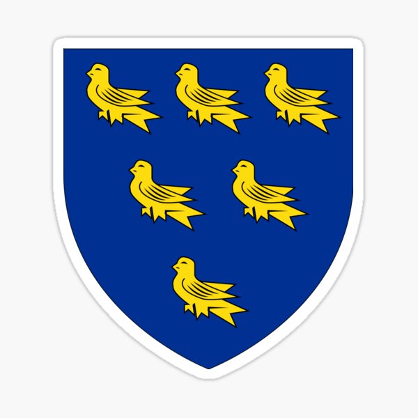 Coat of Arms of Sussex, England Sticker