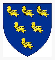 Coat of Arms of Sussex, England Photographic Print