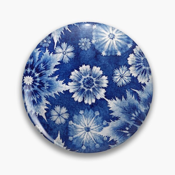 Item preview, Indigo blue snowflakes pattern, japanese shibori designed and sold by patterncrow.