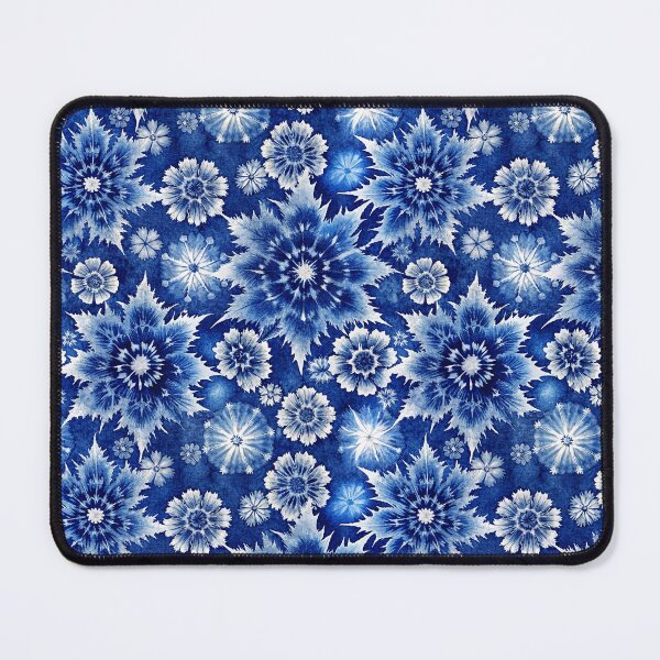 Item preview, Indigo blue snowflakes pattern, japanese shibori designed and sold by patterncrow.