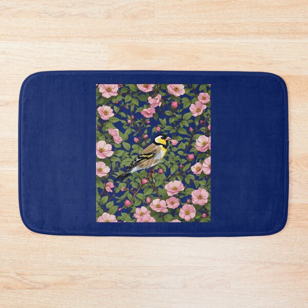 Item preview, An Eastern Goldfinch Amongst Pink Colored Wild Roses designed and sold by taiche.