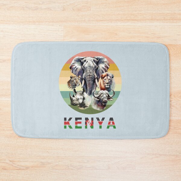 Item preview, Kenya Big 5 Watercolor on Retro Sunset for Kenya Fans designed and sold by Scotch Macaskill.