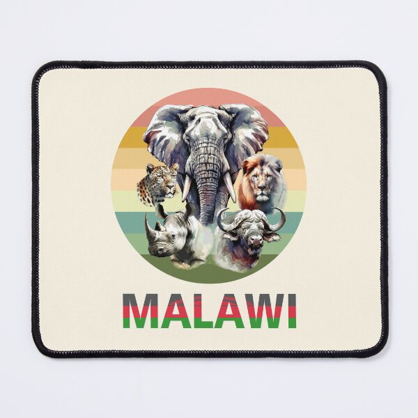 Item preview, Malawi Big 5 Watercolor on Retro Sunset for Malawi Fans designed and sold by Scotch Macaskill.