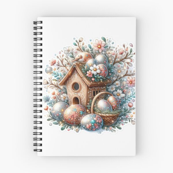 Item preview, Birdhouse with colorful egg basket Easter cute sticker designed and sold by Expressions-Sel.