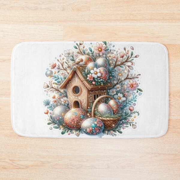 Item preview, Birdhouse with colorful egg basket Easter cute sticker designed and sold by Expressions-Sel.