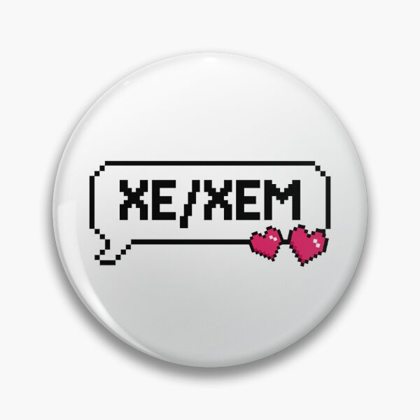 Item preview, Xe/Xem Pronouns Pixel Speech Bubble designed and sold by FunnyGayGuy.
