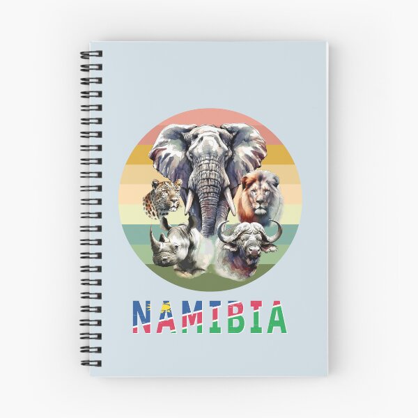Item preview, Namibia Big 5 Watercolor on Retro Sunset for Namibia Fans designed and sold by Scotch Macaskill.