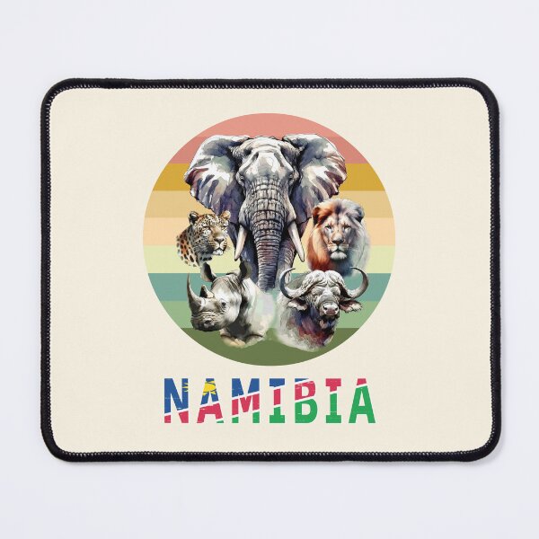 Item preview, Namibia Big 5 Watercolor on Retro Sunset for Namibia Fans designed and sold by Scotch Macaskill.