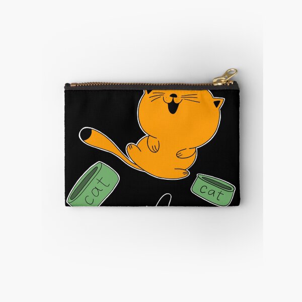 Item preview, orange well-fed cat gets high in front of a plate of food designed and sold by Vinson.