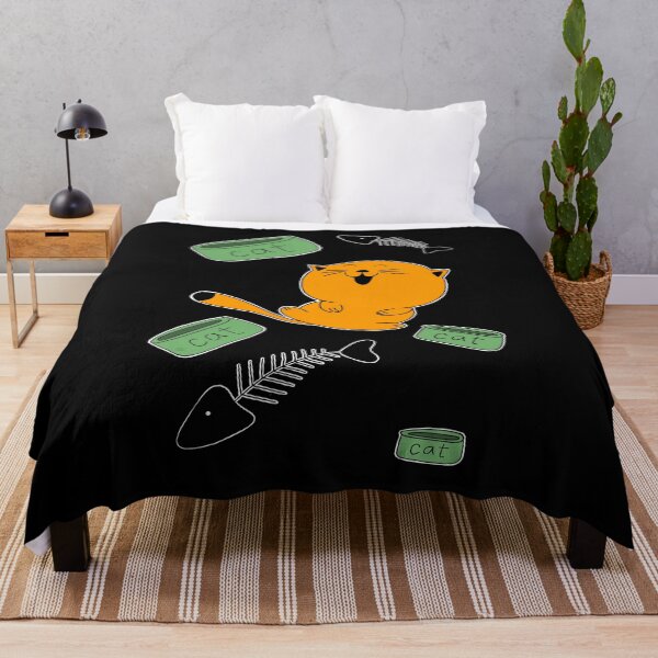 Item preview, orange well-fed cat gets high in front of a plate of food designed and sold by Vinson.