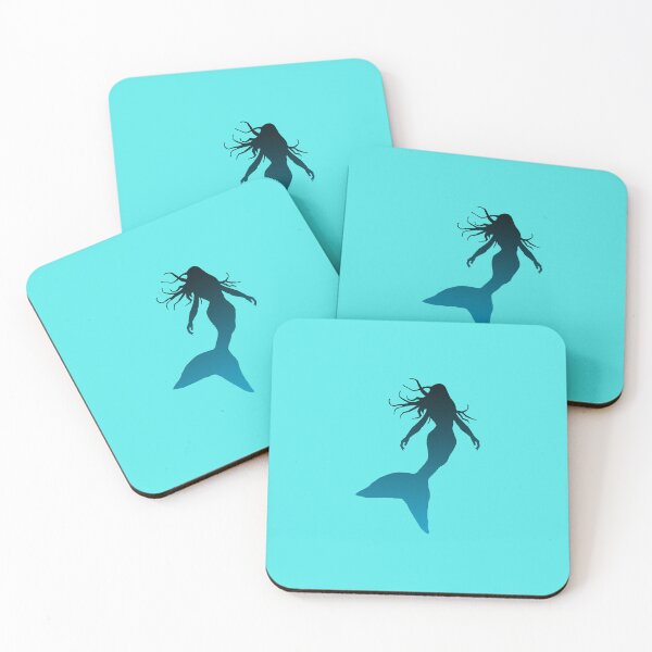 Item preview, Teal Mermaid Silhouette of Mermaid Swimming designed and sold by Beachy.