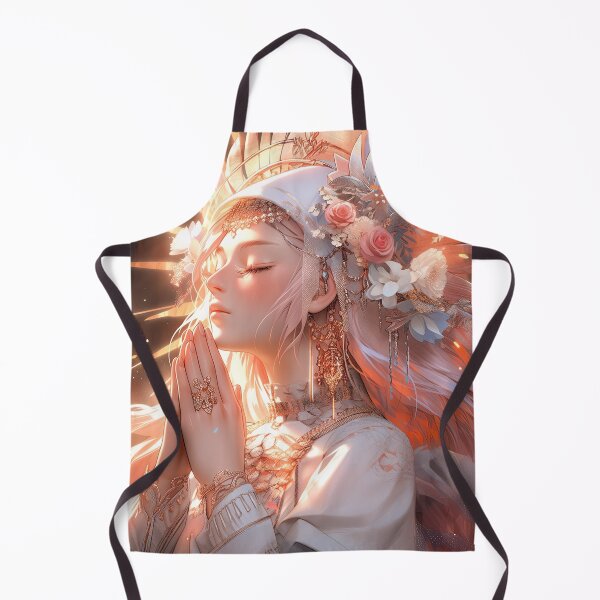 Item preview, Ornate Ethereal Floral Meditative Prayer Anime Girl designed and sold by bubblegoth.