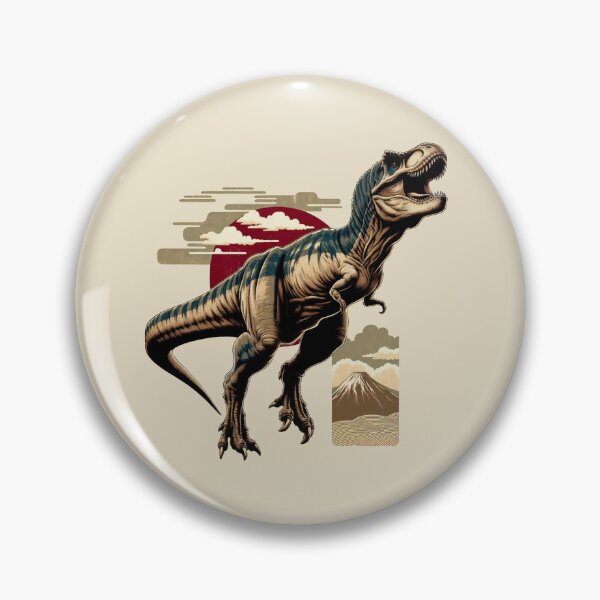 Item preview, Perfect Gift for T-Rex, Dinosaur, Fuji Mountain, and Japanese Old Style Poster Style. designed and sold by aylastyle.