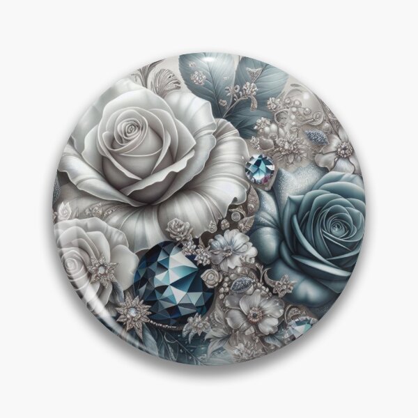 Item preview, White & Ice Blue Jewels & Roses designed and sold by DesignsByPrnces.
