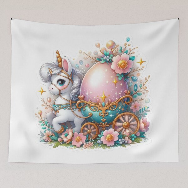 Item preview, unicorn with easter egg Easter cute sticker designed and sold by Expressions-Sel.