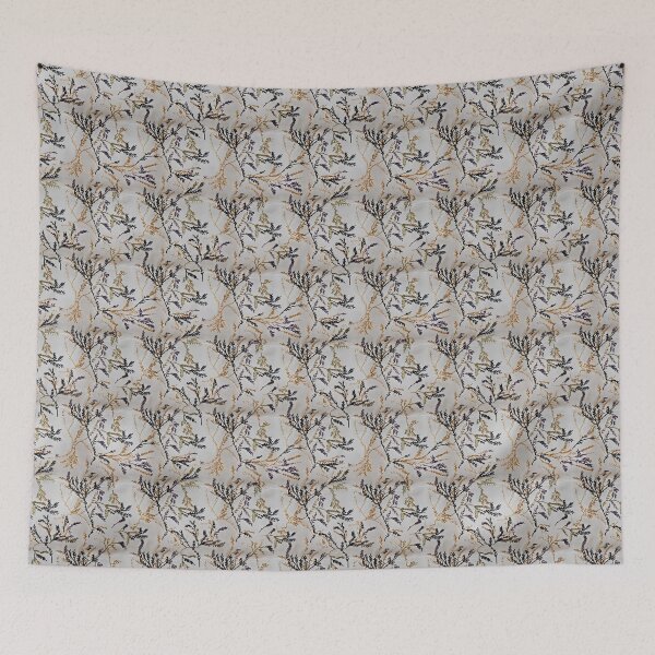 Item preview, Mediterranean Embroided Vines 3D Pattern, with Aesthetic Olive Black Leaves and Gold Branches on Neutral Cotton - Summer Tuscan Country Chic Style, Italian Countryside Estate Home Decor designed and sold by eluxyumdecor.
