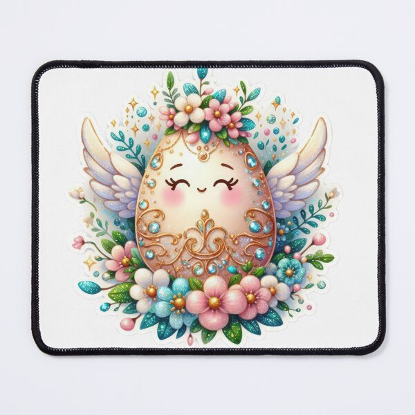 Item preview, easter egg with flowers on head and wings Easter cute sticker designed and sold by Expressions-Sel.