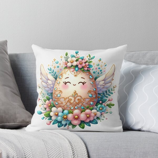 Item preview, easter egg with flowers on head and wings Easter cute sticker designed and sold by Expressions-Sel.