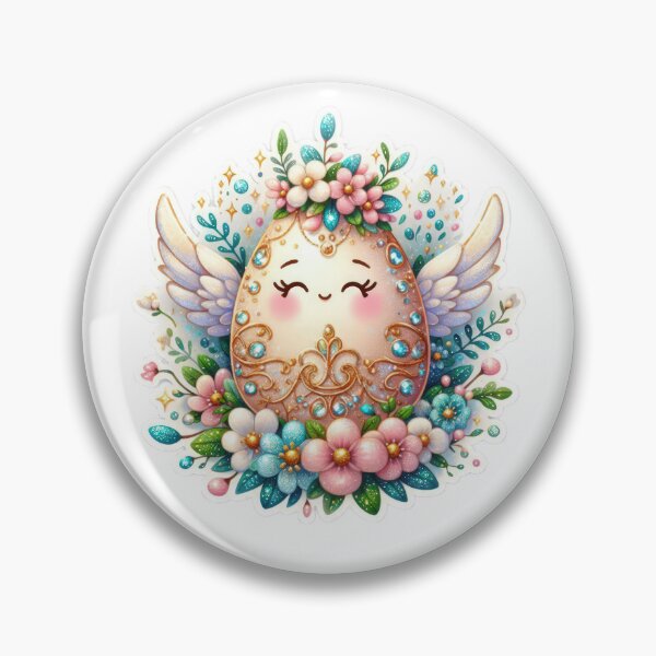 Item preview, easter egg with flowers on head and wings Easter cute sticker designed and sold by Expressions-Sel.
