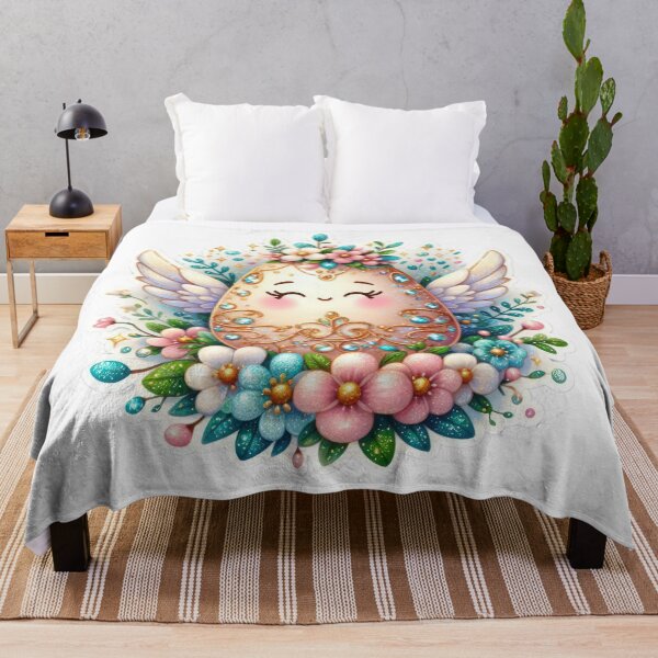 Item preview, easter egg with flowers on head and wings Easter cute sticker designed and sold by Expressions-Sel.