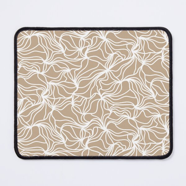 Item preview, Beige and White Organic Lines - Abstract Botanical Hand Drawn Flowing Frilled Lines designed and sold by GenAumonier.