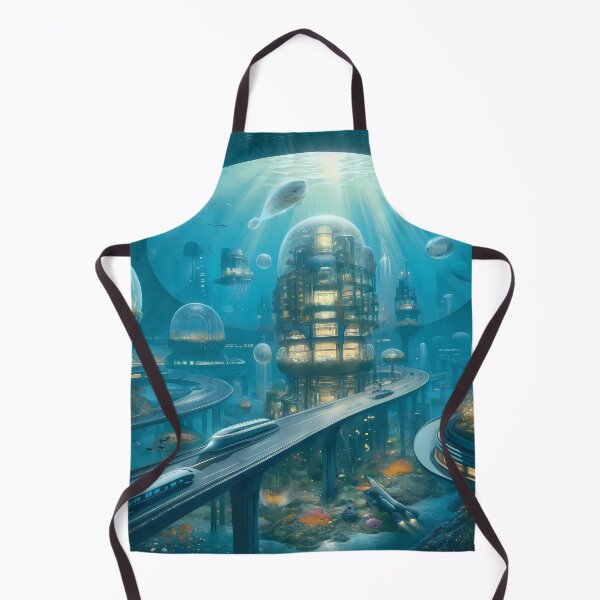 Item preview, Neptune's Embrace: Underwater Futuristic City designed and sold by LivingArtClips.