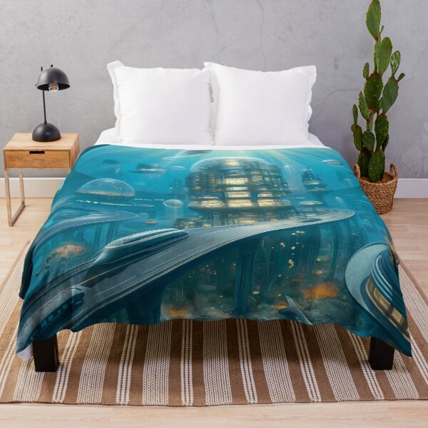 Item preview, Neptune's Embrace: Underwater Futuristic City designed and sold by LivingArtClips.
