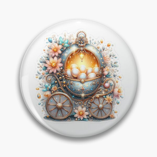 Item preview, silver carriage with easter eggs Easter cute sticker designed and sold by Expressions-Sel.