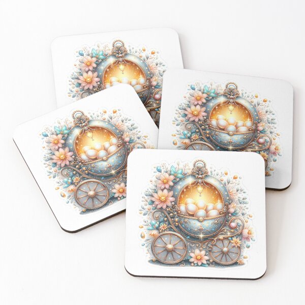 Item preview, silver carriage with easter eggs Easter cute sticker designed and sold by Expressions-Sel.