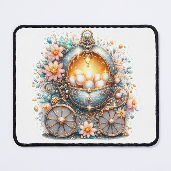 Item preview, silver carriage with easter eggs Easter cute sticker designed and sold by Expressions-Sel.