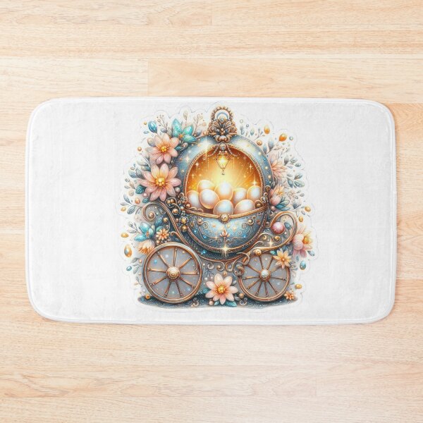 Item preview, silver carriage with easter eggs Easter cute sticker designed and sold by Expressions-Sel.