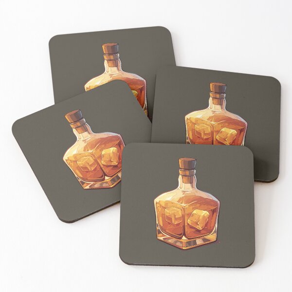 Artikelvorschau, Flasche Whisky mit Eiswürfeln entworfen und verkauft von MadeByHaresShop.
