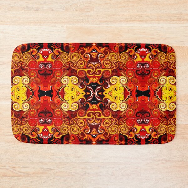 Item preview, Fiery Crimson and Gold symmetrical pattern  designed and sold by Fantacaroo Designs.