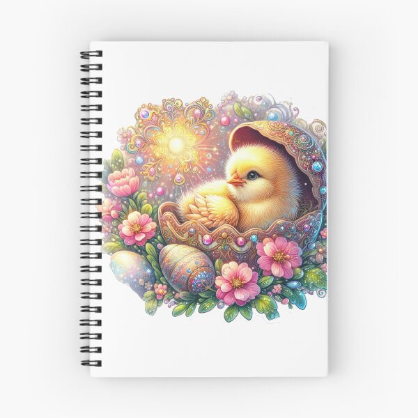 Item preview, yellow chicken with a golden shell and flowers Easter cute sticker designed and sold by Expressions-Sel.