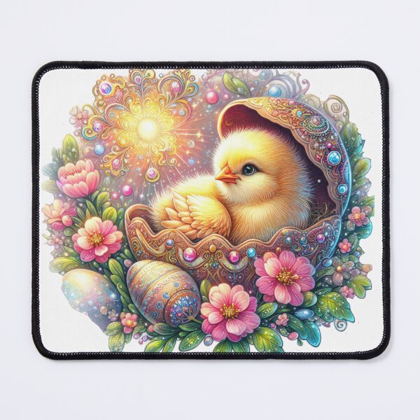 Item preview, yellow chicken with a golden shell and flowers Easter cute sticker designed and sold by Expressions-Sel.