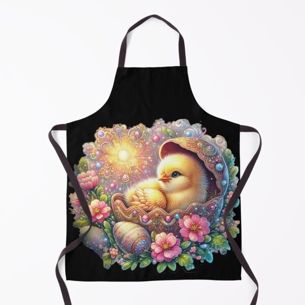 Item preview, yellow chicken with a golden shell and flowers Easter cute sticker designed and sold by Expressions-Sel.