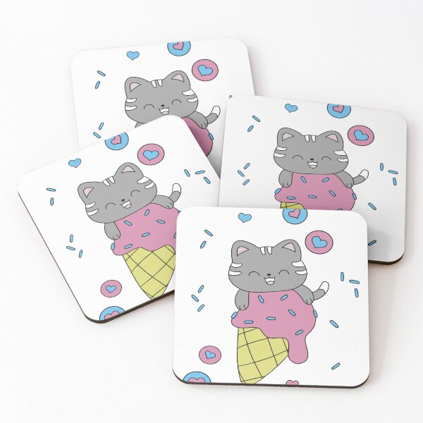Item preview, Cute cartoon cat inside an ice cream cone designed and sold by Vinson.