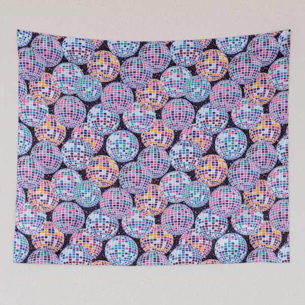 Item preview, Colorful Disco Balls Mirroring the Electric Energy of a Bustling Dance Floor designed and sold by NancyDzines.