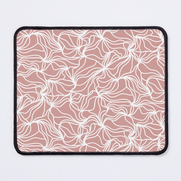 Item preview, Powder Pink and White Organic Lines - Abstract Botanical Hand Drawn Flowing Frilled Lines designed and sold by GenAumonier.