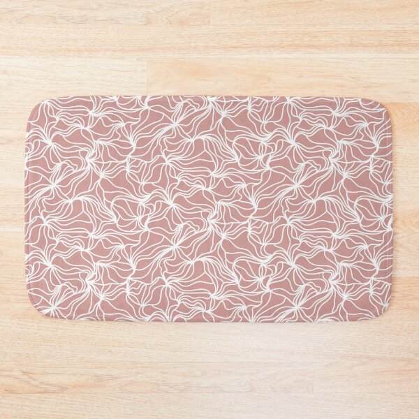 Item preview, Powder Pink and White Organic Lines - Abstract Botanical Hand Drawn Flowing Frilled Lines designed and sold by GenAumonier.