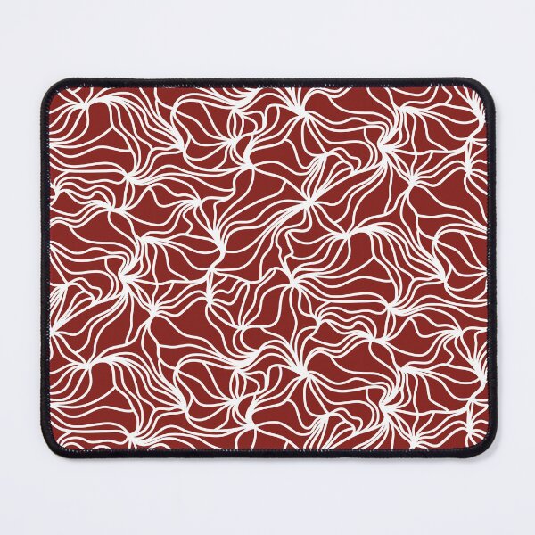 Item preview, Dark Red and White Organic Lines - Abstract Botanical Hand Drawn Flowing Frilled Lines designed and sold by GenAumonier.