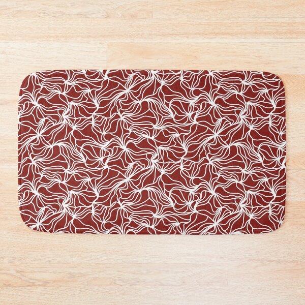 Item preview, Dark Red and White Organic Lines - Abstract Botanical Hand Drawn Flowing Frilled Lines designed and sold by GenAumonier.