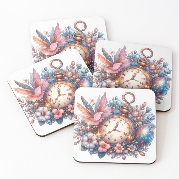 Item preview, clock with colorful flowers Easter cute sticker designed and sold by Expressions-Sel.