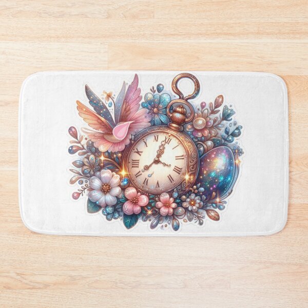 Item preview, clock with colorful flowers Easter cute sticker designed and sold by Expressions-Sel.