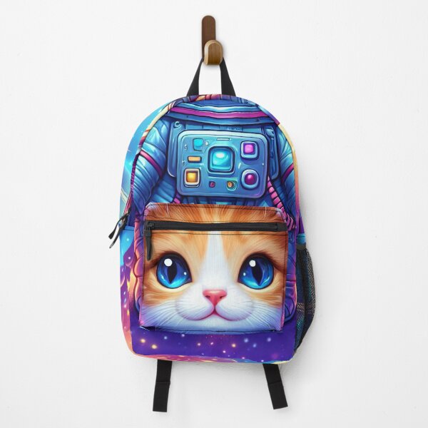 Item preview, Kitten in Bright Cosmic Space - Whimsical Cat Art Print designed and sold by lloreleya.