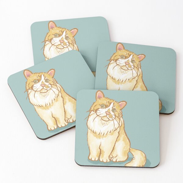 Item preview, fluffy  cat is sitting with head tilted in confusion designed and sold by Chattakan.