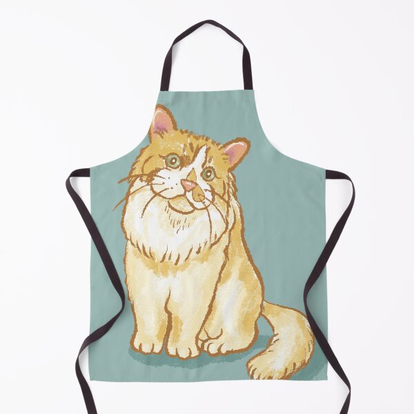 Item preview, fluffy  cat is sitting with head tilted in confusion designed and sold by Chattakan.